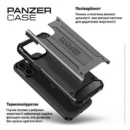 Чехол для Samsung Galaxy S24 Ultra 5G (SM-S928), Panzer, серый, противоударный, бронированный, милитари, панель-накладка, защита всего корпуса, защита дисплея и камеры, термополиуретан (TPU) + поликарбонат (PC), ArmorStandart (ARM75618) - мініатюра 4