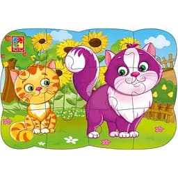 Пазли на магніті Vladi Toys А5 Котики 12 елементів VT3205-73 (укр)