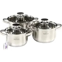 Універсальний набір каструль з кришками Bohmann BH-0516 із нержавіючої сталі 6 предметів