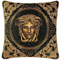 Подушка декоративна Прованс Arte di lusso-1, 45х45 см чорний із золотим (25627)