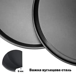 Комплект з 2 форм для випічки піци з антипригарним/тефлоновим покриттям Ø 26 см, Kitchen Master Чорний 85948 - мініатюра 6