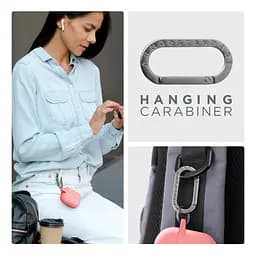 Силіконовий чохол для навушників Apple AirPods Pro 3, Hang Case, рожевий, ультратонкий захисний кейс товщиною 2 мм, захист від подряпин, пилу та ударів, компактний, з карабіном для кріплення, ArmorStandart (ARM88280) - мініатюра 6