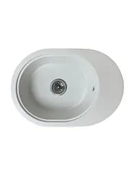 Кухонна мийка Adamant OVALE біла 610x420x180 мм, з крилом 61 см