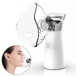 Меш небулайзер/ інгалятор ультразвуковий ручний від мрежі/ батарейок Nebulizer N1 білий