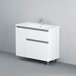 Тумба підлогова AM.PM X - Joy 100 см лівобічна з умывальником (M85-FSL10026-WC10026WG38) - мініатюра 2
