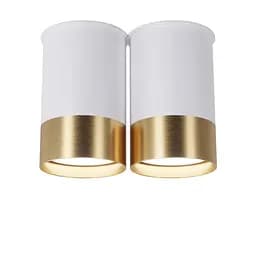 Точковий спот BP Black/White Gold двійний, PikArt арт. 25595 Золотий/білий 1