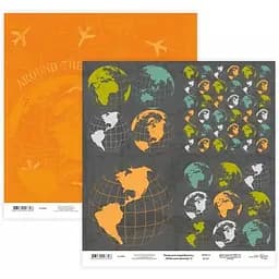 Бумага для скрапбукинга "Make your journey" 5 двухсторонняя 30.48х30.48см 200г/м² Rosa Talent