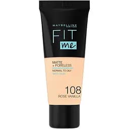 Тональний крем Maybelline New York Fit Me Matte Poreless Foundation відтінок 108 (Rose Vanilla) 30 мл