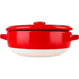 Форма для запікання МВМ My Home кругла з кришкою M 22.5х18х7.5 см (KP-45 M WHITE/RED) - мініатюра 6