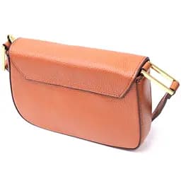 Модна сумка з жорстким каркасом з натуральної шкіри Vintage 22390 коричнева - мініатюра 2