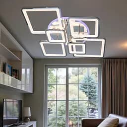 Стельова LED-люстра Diasha 8160/6HR LED 3color 150 W, 97×71×16 см, 3 кольори світла, диммер, пульт - мініатюра 2