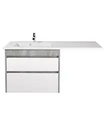 Тумба Мойдодир Polo Loft 80-U Adam 140 L Сірий з крилом над пральною машиною Цемент матовий - мініатюра 2