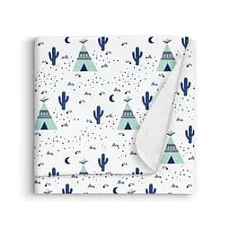 Пелюшки фланелеві Cosas Wigwam Cactus 80х100 см, бірюзові - мініатюра 2
