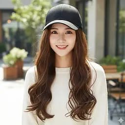 Перука кепка з хвилястим волоссям 60 см Шатенка