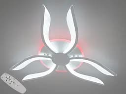 Дизайнерська світлодіодна люстра з пультом, підсвіткою, 60W, біла