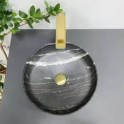 Умивальник VBI Prato black onyx matt накладний VBI-011406, Чорний матовий - мініатюра 4