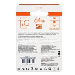 Картка пам'яті 64 Гб MicroSDXC "T&G" Чорна, флешка Мікро СД карта пам'яті на телефон з адаптером С10 (UHS-3) (NS) - мініатюра 3