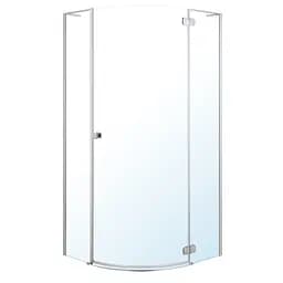 Душевая кабина угловая Volle Benita 90x90 распашная прозрачное стекло 8 мм без поддона хром 1017. 114600R2 коробки, Правая, прозрачная, хром