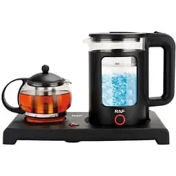 Скляний чайник на підставці зі скляним заварником на 1.8 л та 0.6 л 1500 Вт RAF R-7855