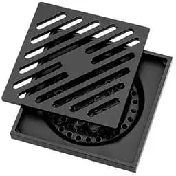 Трап для душу вертикальний Gappo G81050-6 латунь 100x100 мм чорний