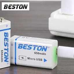 Акумулятор крона Beston 650mAh 9V Li-ion microUSB - мініатюра 3