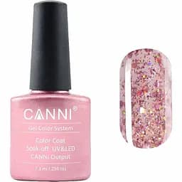 Гель-лак Canni Color Coat Soak-off UV&LED 184 розовый с голографическими блестками 7.3 мл