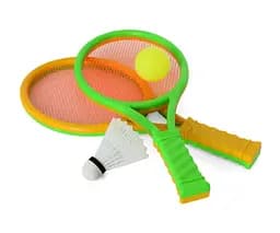 Бадмінтон дитячий MR 0662, ракетки 2шт, м'ячик, воланчик, розмір 37-16,5см, в сітці 43-16,5-4см (6903317443086) Жовто-зелений