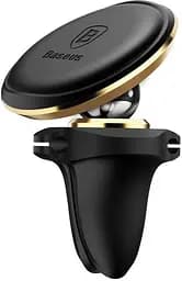 Автотримач Baseus Magnetic Air Vent Car Mount Holder with cable clip Gold