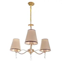 Люстра підвісна Brille прованс з абажуром в спальню E27 60W G (BKL-648S/3)