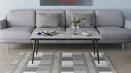 Стіл журнальний трансформер Dandi Small Ferrum-decor 45x120(160)x60 Чорний метал ДСП Бетон 16 мм (FRD-106785) - мініатюра 10