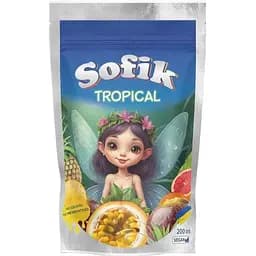 Напій соковий Sofik Tropical зі смаком маракуї безалкогольний негазований 200 мл				