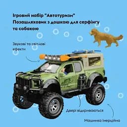 Ігровой набір Otamanko Позашляховик з дошкою для серфингу та собакою (5320293) - мініатюра 3