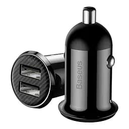 Адаптер автомобільний BASEUS Grain Pro автозарядний 2 USB 4.8 A (CCALLP-01) чорний - мініатюра 2