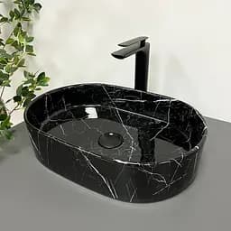 Умивальник VBI Verona 50 black marmo накладний VBI-011314, Чорний