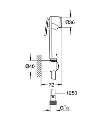 Гігієнічний гарнітур Grohe Tempesta-F Trigger Spray 30 1025302431, Чорний матовий - мініатюра 4