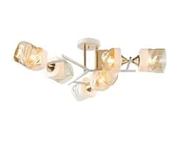 Люстра стельова на 6 плафонів 6358-6 Білий+Золото