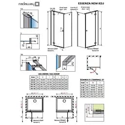 Душова стінка Radaway Essenza New Black KDJ/KDJ+S 75x200 скло прозоре (384049-54-01) - мініатюра 4