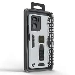 Чехол для Motorola G06 4G/G06 Power 4G, Proover, серый, с подставкой и магнитом, противоударный, ударопрочный, бронированный, панель-накладка, защита всего корпуса, термополиуретан (TPU) + поликарбонат (PC), ArmorStandart (ARM89065) - мініатюра 3