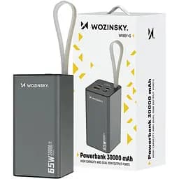 УМБ Wozinsky 30000mAh K65+ 65W PD,QC USB-A,2xUSB-C Gray - мініатюра 3