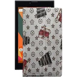 Чохол StatusCASE з екошкіри для планшету Bravis NB76 Луі-Вітон-білий