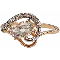 Золотое кольцо Ирида с бриллиантами и кварцем. 11592 17