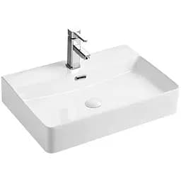 Умивальник накладний керамічний Mixxus Premium Quadro-0202 з переливом 600x420x120 мм MP6479, Білий