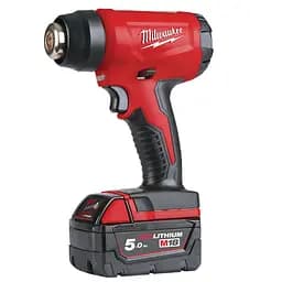 Термоповітродувка акумуляторна MILWAUKEE, M18 BHG-502C (зарядний пристрій M12-18 FC, 2 акумулятори М18 В5 5Аг, аксесуари, кейс) - мініатюра 5