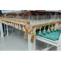 Скатерть силиконовая с кофейной бахромой 330х110 см