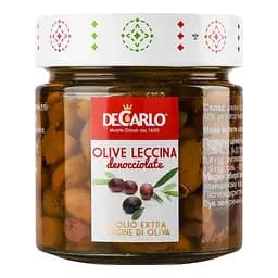 Оливки DeCarlo Leccina в оливковій олії без кісточки 200 г
