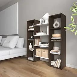 Книжкова полиця стелаж для книг Vays D-8 Венге Темний-Білий сучасна полиця ЛДСП 130x30x140 см для дому офісу вітальні