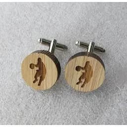 Дерев'яні запонки Баскетболіст Handmade acs0005964