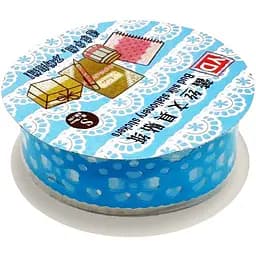 Декоративний скотч з орнаментом Bambi "Бант" №63(Blue) 1,8 см х 1 м