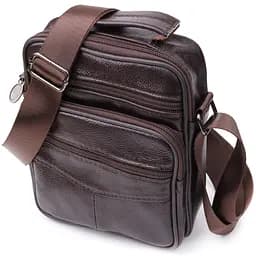 Невелика вертикальна сумка з ручкою для чоловіків із натуральної шкіри Vintage 17х19,5х7 см sum0027475