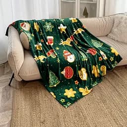 Плед Love You Зеленая сказка 150x200 см велсофт зеленый с принтом (9117)